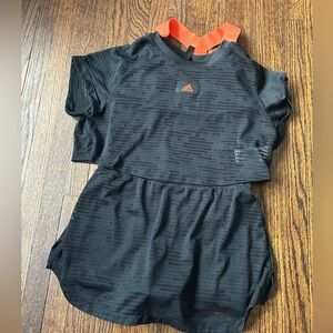 Adidas Women’s Primeblue Black Mesh Tee and Romper Set